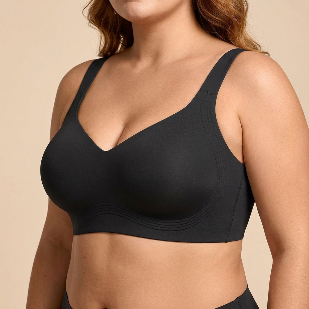 Womens Wireless Jelly Seamless and Wire-Free Bra Supportive Full Cup Soft Support Comfortable and Breathable Bra plus Up — Bild 1