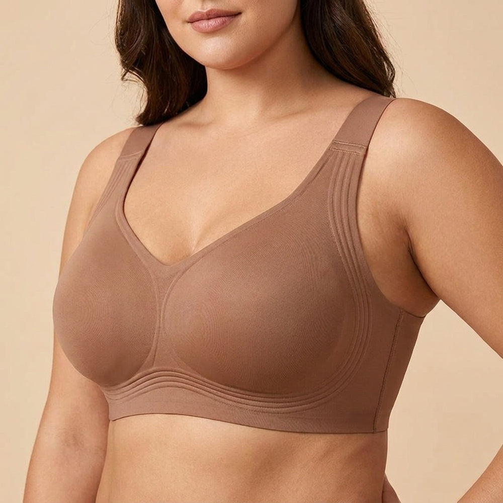 Womens Wireless Jelly Seamless and Wire-Free Bra Supportive Full Cup Soft Support Comfortable and Breathable Bra plus Up — Bild 4
