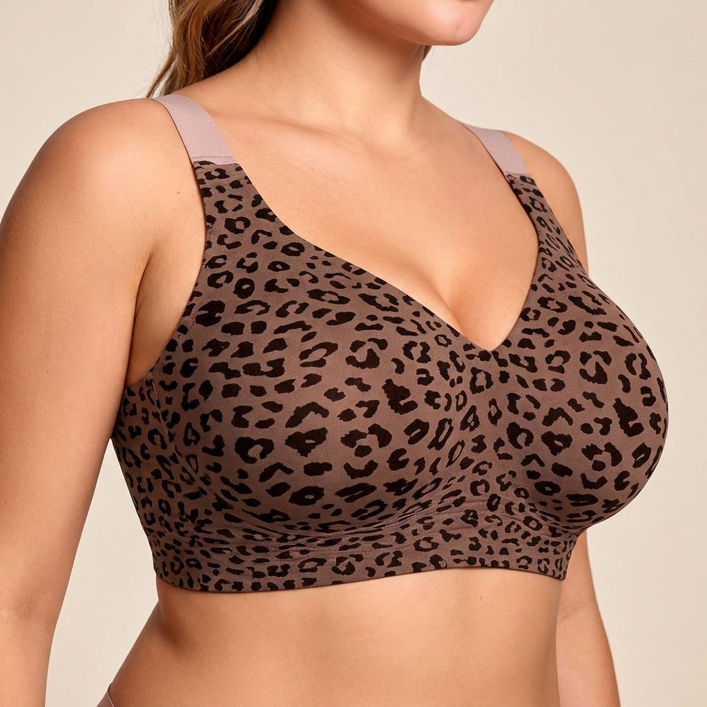 Seamless Wireless Bra - Brown Leopard